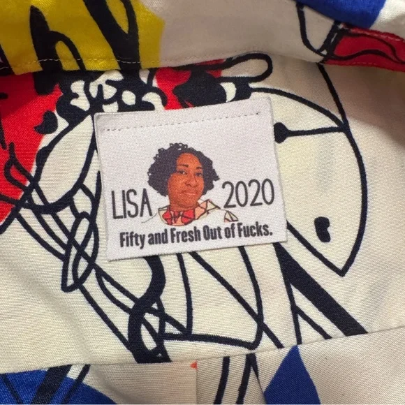 Lisa 2020 Graphic Art Print Jumpsuit | Bold Pop Art Colorful | Size L / XL - Picture 2 of 10